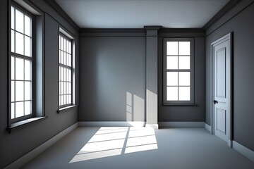 Fototapeta na wymiar 3d_render_of_an_empty_room_interior. made with Generative AI