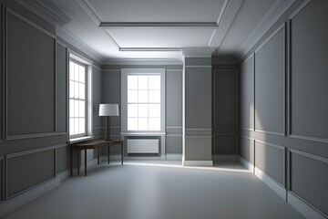Fototapeta na wymiar 3d_render_of_an_empty_room_interior. made with Generative AI