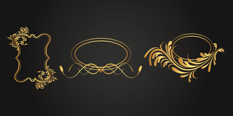 Decorative Isolated frames. Retro ornamental frame, vintage Square ornaments & ornate border. Decorative wedding frames, antique museum picture borders or deco dividers. vector art