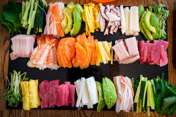 Japanese Temaki Sushi - self hand roll sushi
