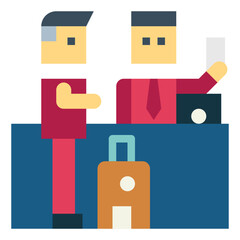 check in flat icon style