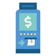 cash machine flat icon style