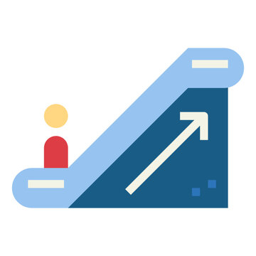 Escalator Flat Icon Style