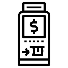 cash machine line icon style