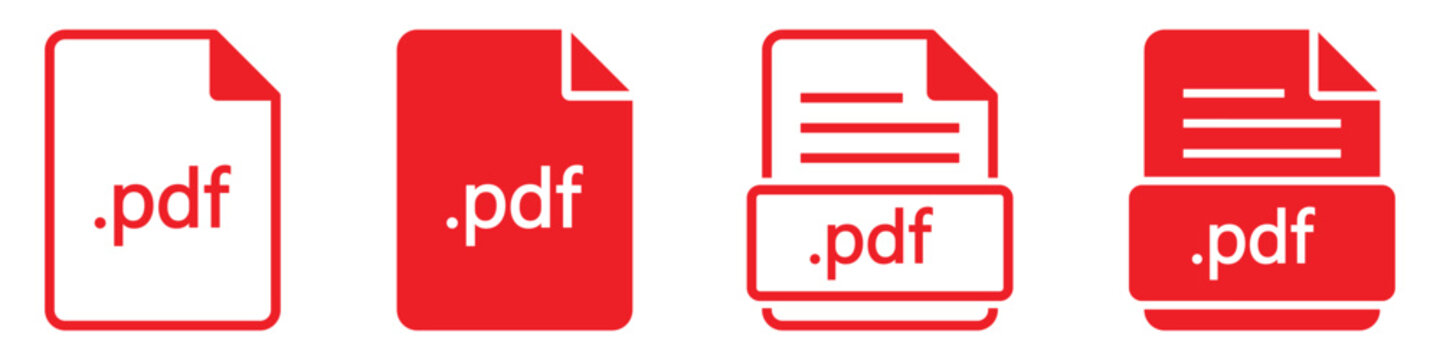 Pdf Format Icon. Pdf icon flat image Vector Illustration
