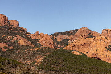 Fototapeta na wymiar Red rocks of Estérel, Côte d'Azur, France