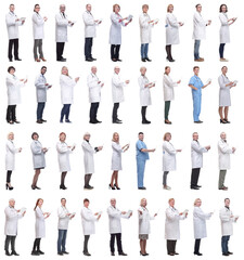 Obraz premium group of doctors with clipboard isolated on white