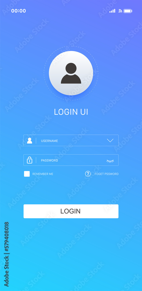 Poster member login user interface ui .for website and mobile apps illustration