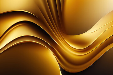 Abstract golden background with waves, golden background for design or presentation. Generative AI