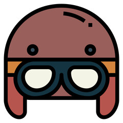 helmet filled outline icon style
