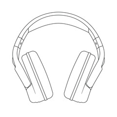 Wireless Gaming Headphone Outline Icon Illustration on Isolated White Background