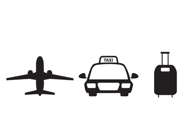 Signo de ilustración de icono de vector de medios de viaje