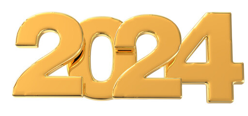 Number 2024 Gold New Year 
