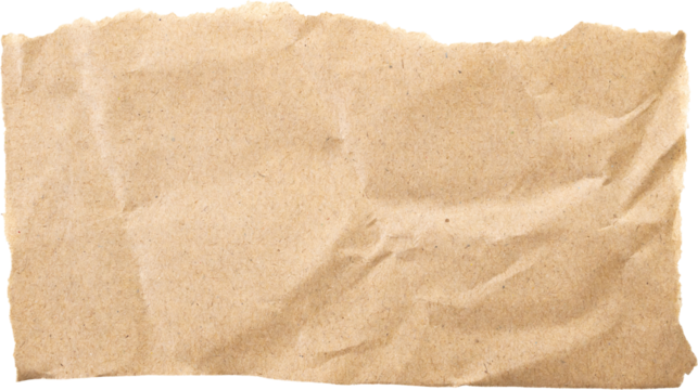 Brown Cardboard paper piece isolated on white background