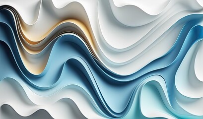 abstract paper cut wavy liquid background layout design. Generative AI - obrazy, fototapety, plakaty