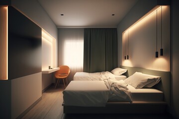 Fototapeta na wymiar hotel double room design