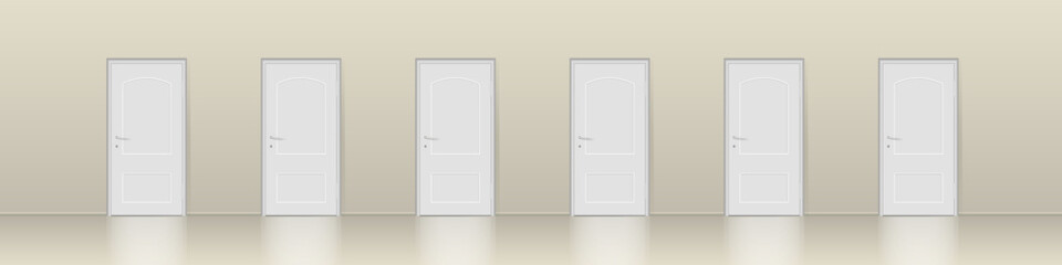 The interior of a bright, empty room. Entrance doors.
Free space for copying 3d vector images.