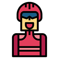 cyclist filled outline icon style
