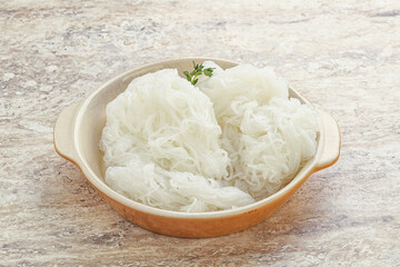 Glass asian noodles in the bowl