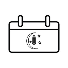 Calendar Ramadan icon vector, Ramadan Kareem Isolated on white background.  Trendy Flat style for graphic design, Web site, UI. EPS 

