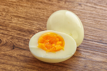 Boiled chicken egg for breakfast