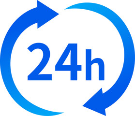 24 hour clock icon for timekeeping or scheduling