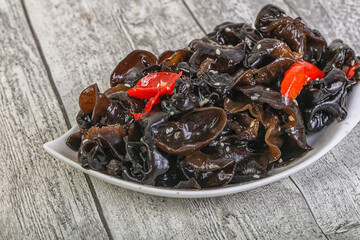 Pickled asian jelly ear fungus mushroom
