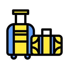 Icon Suitcase, backpacker, Holyday. editable file and color.