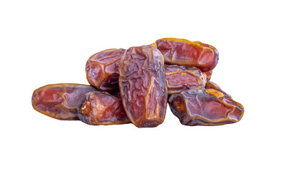 Date fruits on a transparent background. Traditional Ramadan food. Png.