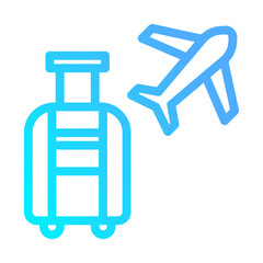 Icon Suitcase, backpacker, Holyday. editable file and color.