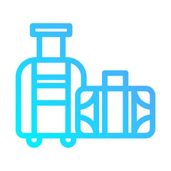 Icon Suitcase, backpacker, Holyday. editable file and color.