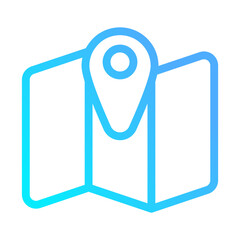 Icon Map and Pin Location, Holyday. editable file and color.