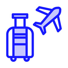 Icon Suitcase, backpacker, Holyday. editable file and color.
