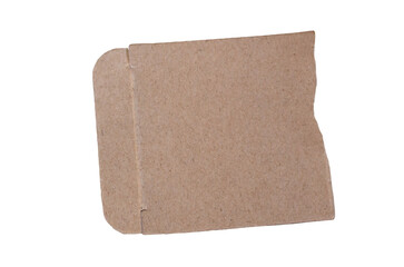 Torn cardboard paper piece on a transparent background. Png paper.