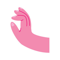 pink hand touching