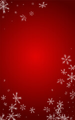 Naklejka na ściany i meble Silver Snowflake Vector Red Background. Holiday