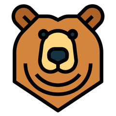 grizzly bear filled outline icon style