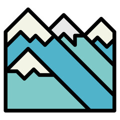 ice mountain filled outline icon style