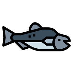 salmon filled outline icon style