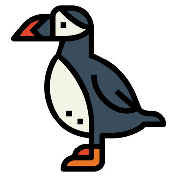 recommend clip art: puffin filled outline icon style