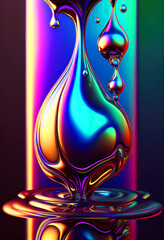 Holographic Liquid Background - Generative AI Illustration