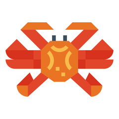 alaska king crab flat icon style