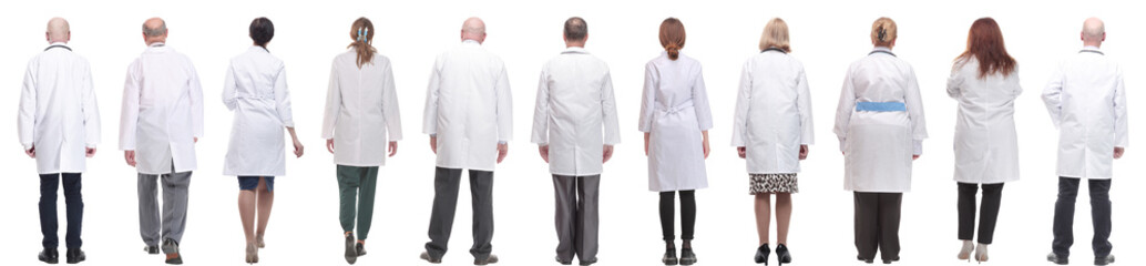 group of doctors in full length isolated on white