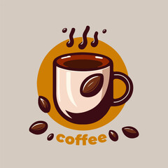 Coffee cup logo. Vector illustration of a cup of coffee.