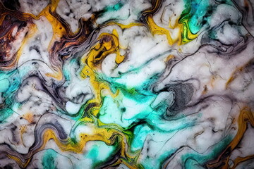 Marble ink abstract art from exquisite original painting for abstract background - Generative AI