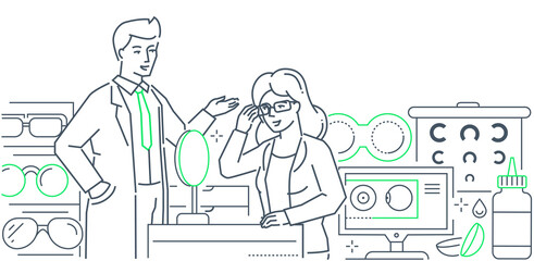 Optics - modern line design style web banner