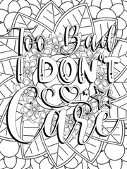 Funny-Quotes Coloring pages. Coloring page for adults and kids. Vector Illustration.