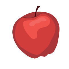 Obraz premium vector simple illustration of a red juicy apple,fruit vegan healthy food.