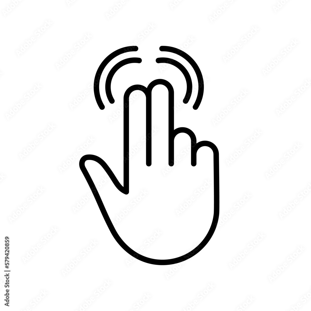Aufkleber pinch screen gesture. hand finger swipe line icon. rotate on screen linear pictogram. gesture slide 