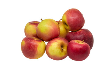  red-sided apples on white background